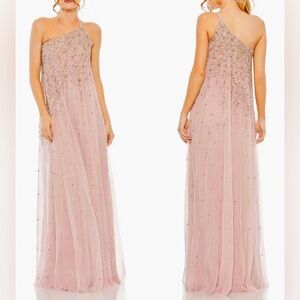 NWOT Mac Duggal Embellished One-Shoulder Evening Gown sz 12